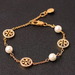 Tory Burch Pearl Logo Bracelet